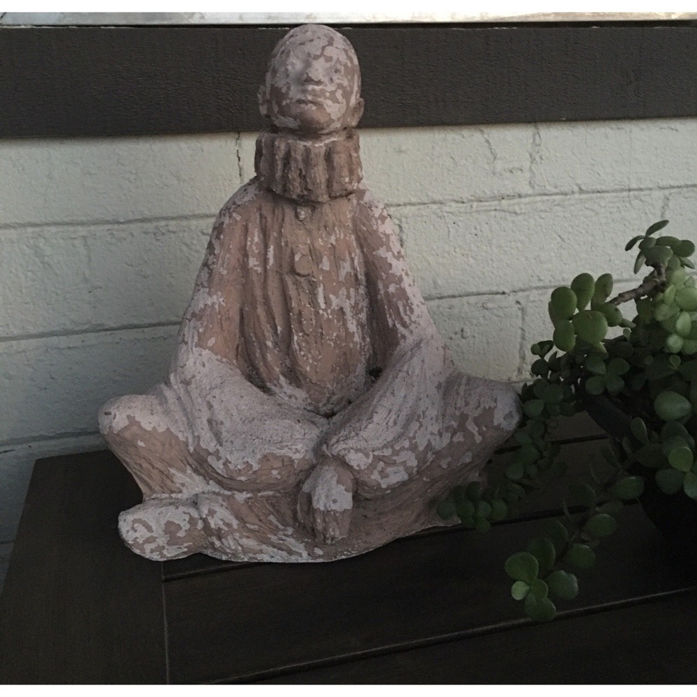 Rare Peggy Mach Art Sculpture Pierrot Clown 1971 Terracotta 15"X 12"X 10" Signed